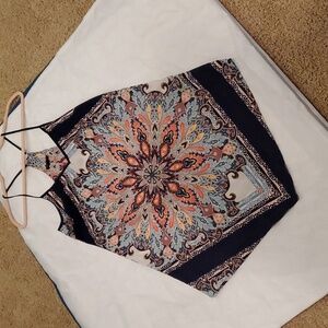 Paisley racer back tank top. Size L